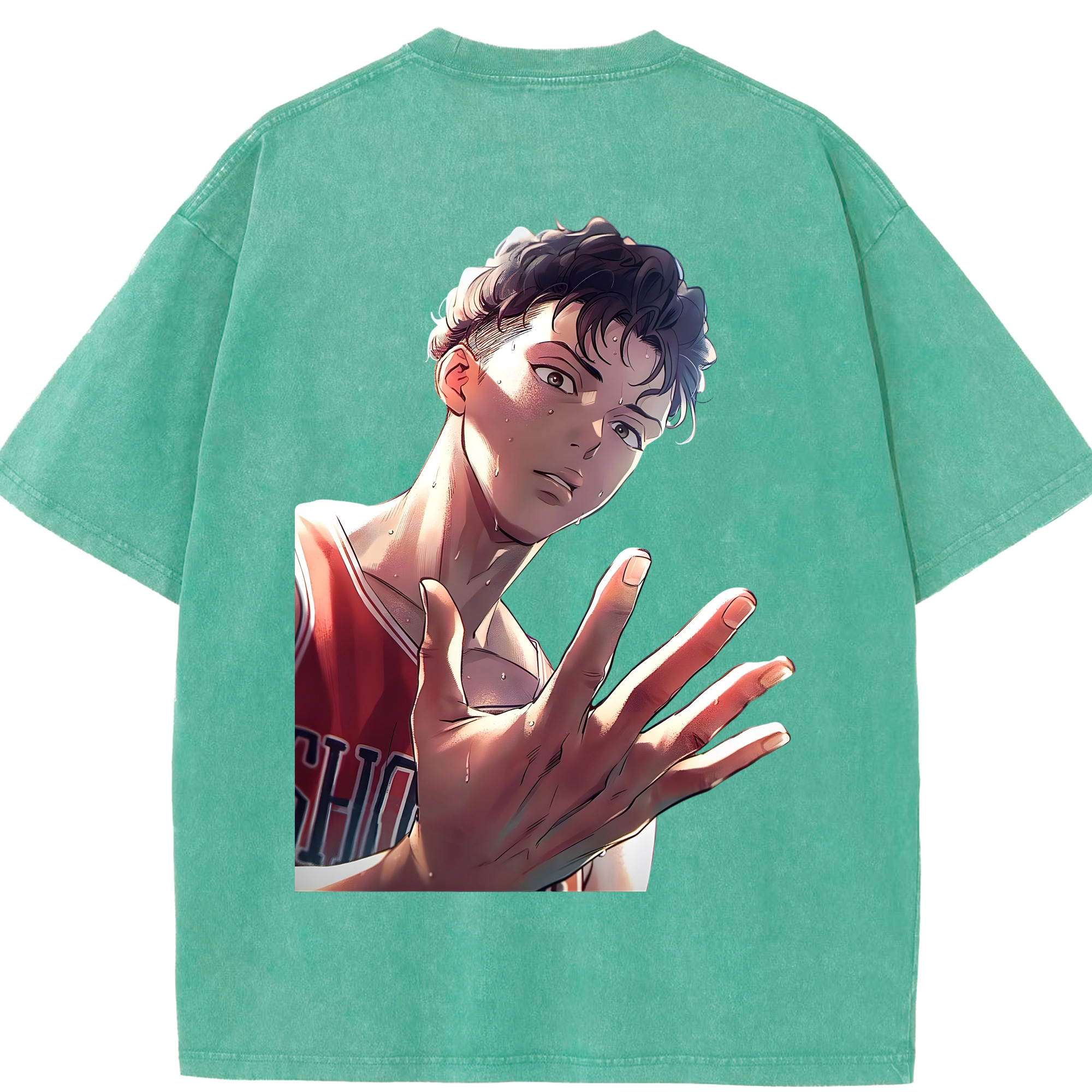 SLAM DUNK／スラムダンク 綿100% ヴィンテージ風 半袖Tシャツ（背面プリント）